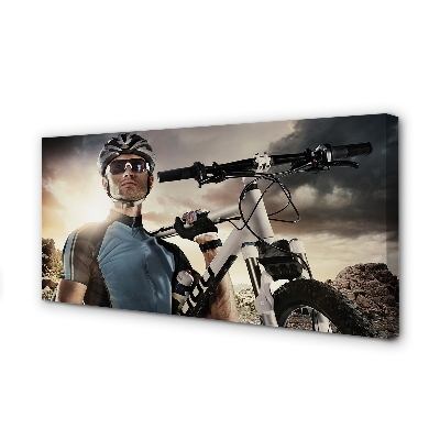 Canvas print Clouds cyclists