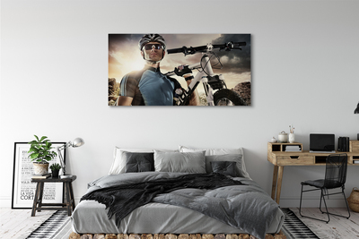 Canvas print Clouds cyclists