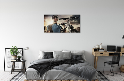 Canvas print Clouds cyclists