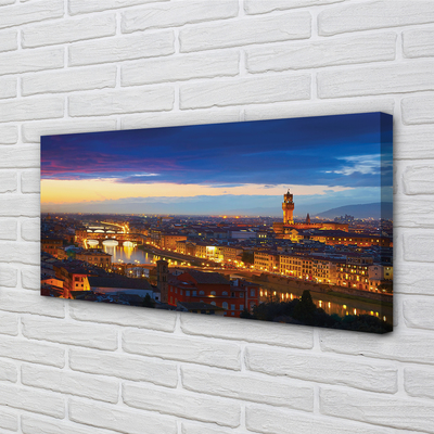 Canvas print Italy panorama of bridges night