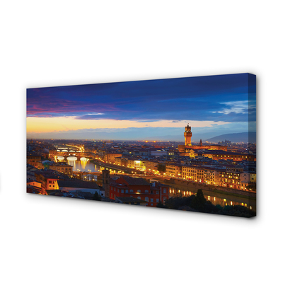 Canvas print Italy panorama of bridges night