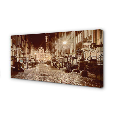Canvas print Gdansk old town night