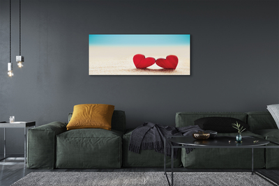 Canvas print Heart of the sea of ​​red sand