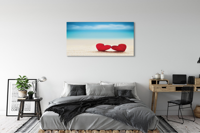 Canvas print Heart of the sea of ​​red sand