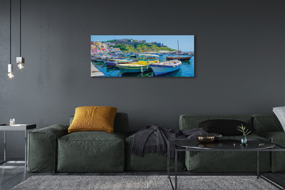 Canvas print Mountains seagoing vessels