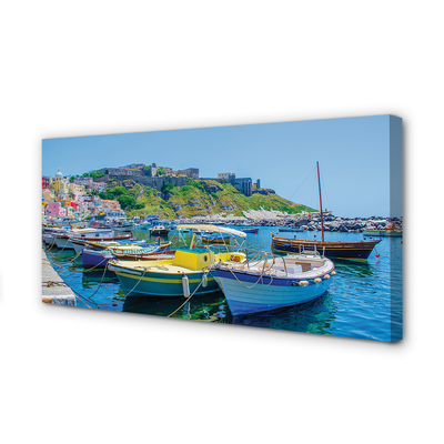 Canvas print Mountains seagoing vessels