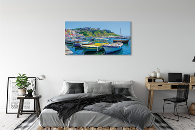 Canvas print Mountains seagoing vessels