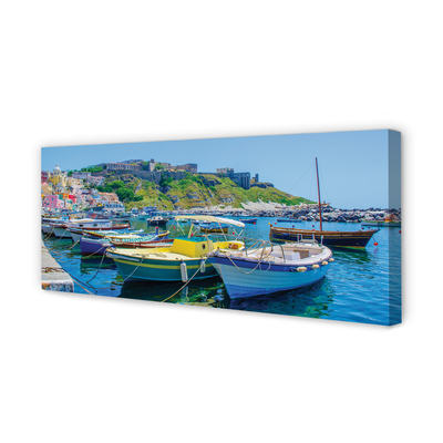 Canvas print Mountains seagoing vessels