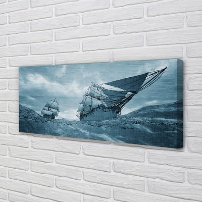 Canvas print The storm sky ship sea