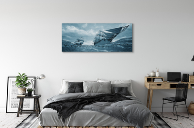 Canvas print The storm sky ship sea