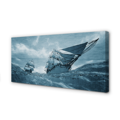 Canvas print The storm sky ship sea