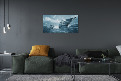 Canvas print The storm sky ship sea