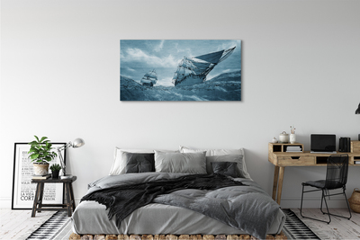 Canvas print The storm sky ship sea