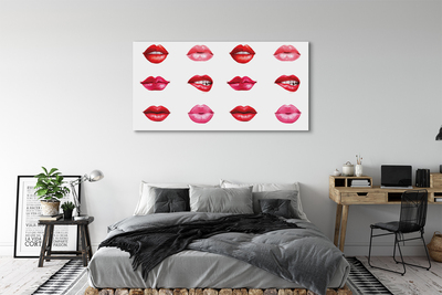 Canvas print Red and pink lips