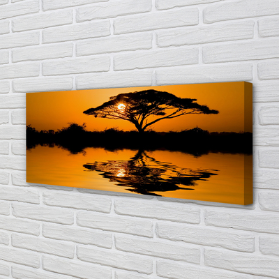 Canvas print Tree sunset