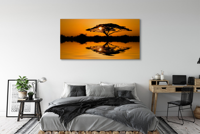Canvas print Tree sunset