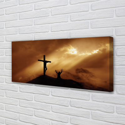 Canvas print Jesus cross light