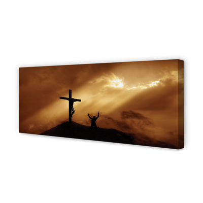 Canvas print Jesus cross light