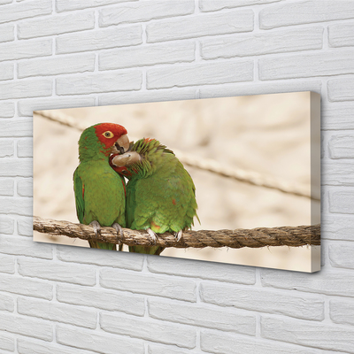 Canvas print Green parrots