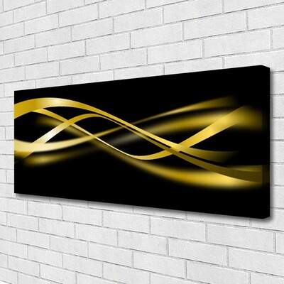 Canvas print Abstract art art black yellow gold