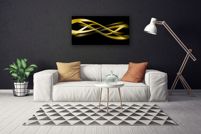 Canvas print Abstract art art black yellow gold