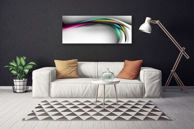 Canvas print Abstract art grey white red green