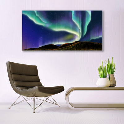 Canvas print Aurora landscape blue