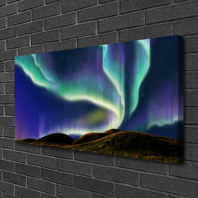 Canvas print Aurora landscape blue