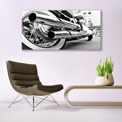 Canvas print Motorcycle art grey black white