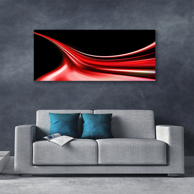 Canvas print Abstract lines art red black
