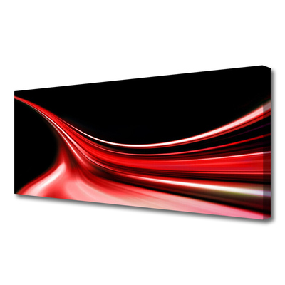 Canvas print Abstract lines art red black
