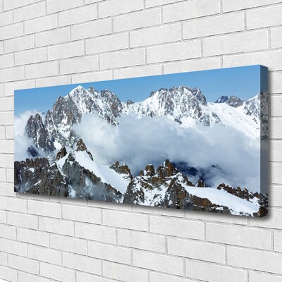 Canvas print Mountains landscape blue grey white