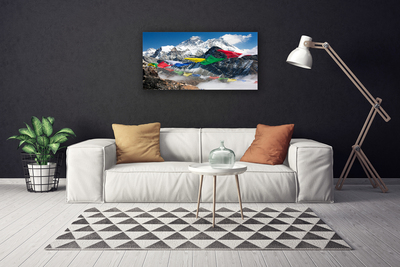 Canvas print Mountains landscape blue grey white