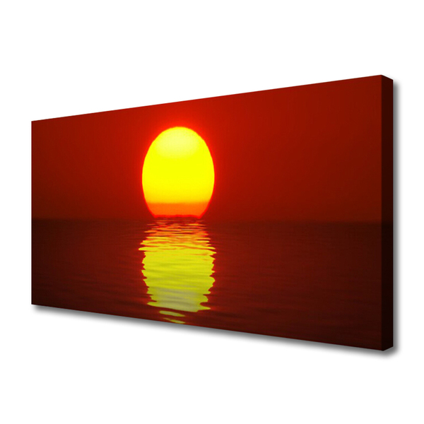 Canvas print Sunset sea landscape orange yellow