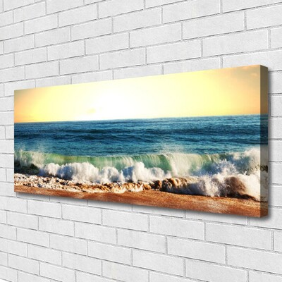 Canvas print Ocean beach landscape brown blue