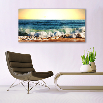 Canvas print Ocean beach landscape brown blue