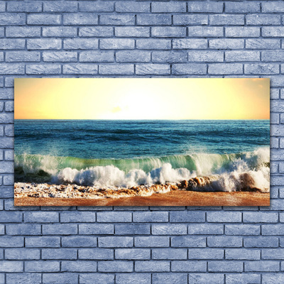 Canvas print Ocean beach landscape brown blue