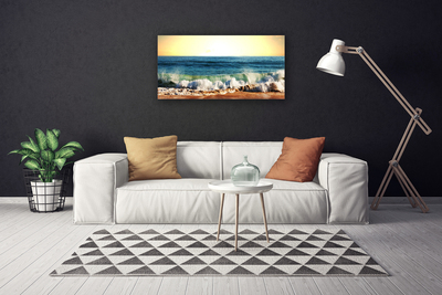 Canvas print Ocean beach landscape brown blue