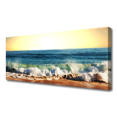 Canvas print Ocean beach landscape brown blue