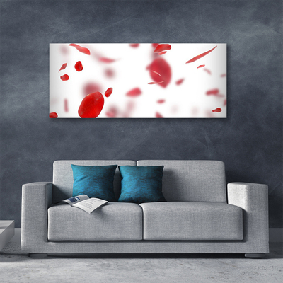 Canvas print Rose petals floral red white
