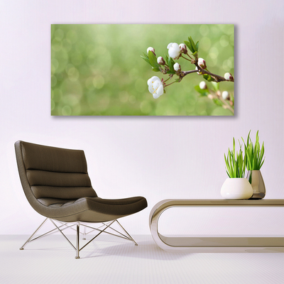 Canvas print Flowers floral green white