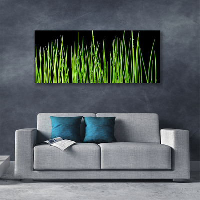 Canvas print Weed floral green black