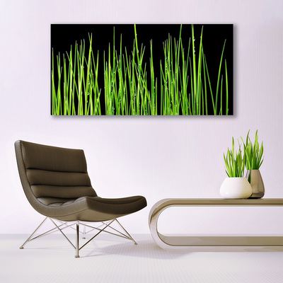 Canvas print Weed floral green black