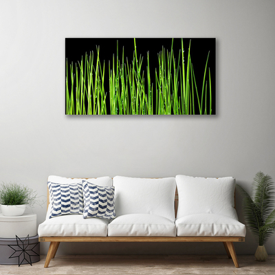 Canvas print Weed floral green black
