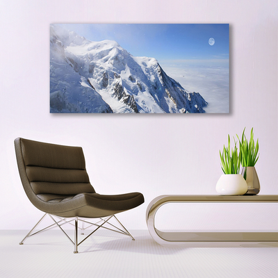 Canvas print Mountains landscape blue white