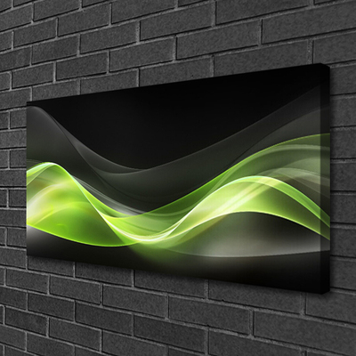 Canvas print Abstract art green grey black