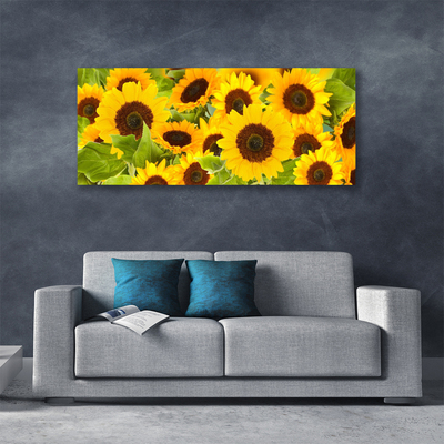 Canvas print Sunflowers floral yellow brown green