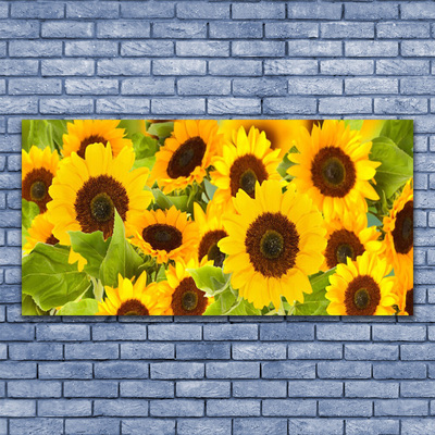 Canvas print Sunflowers floral yellow brown green