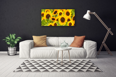 Canvas print Sunflowers floral yellow brown green