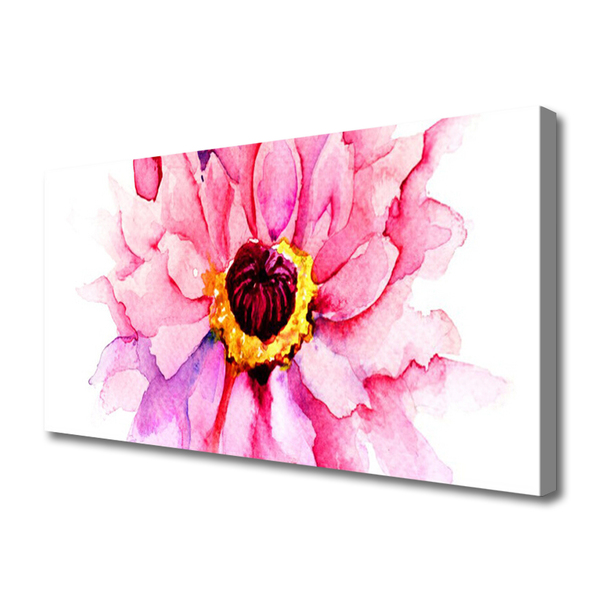 Canvas print Flower floral pink yellow white